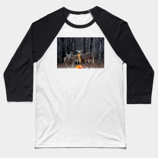 Wild deer eating pumpkins Baseball T-Shirt